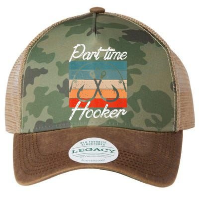Retro Fishing Hooks Part Time Hooker Funny Fishing Legacy Tie Dye Trucker Hat