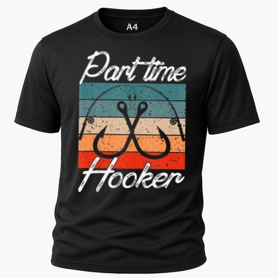 Retro Fishing Hooks Part Time Hooker Funny Fishing Performance Shirt