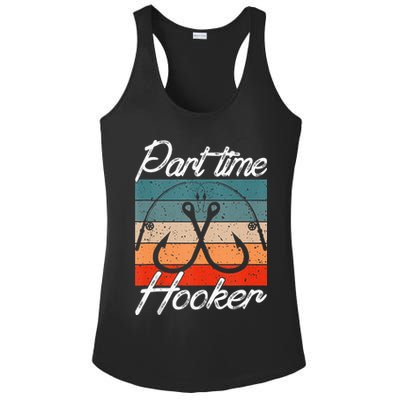 Retro Fishing Hooks Part Time Hooker Funny Fishing Ladies PosiCharge Competitor Racerback Tank