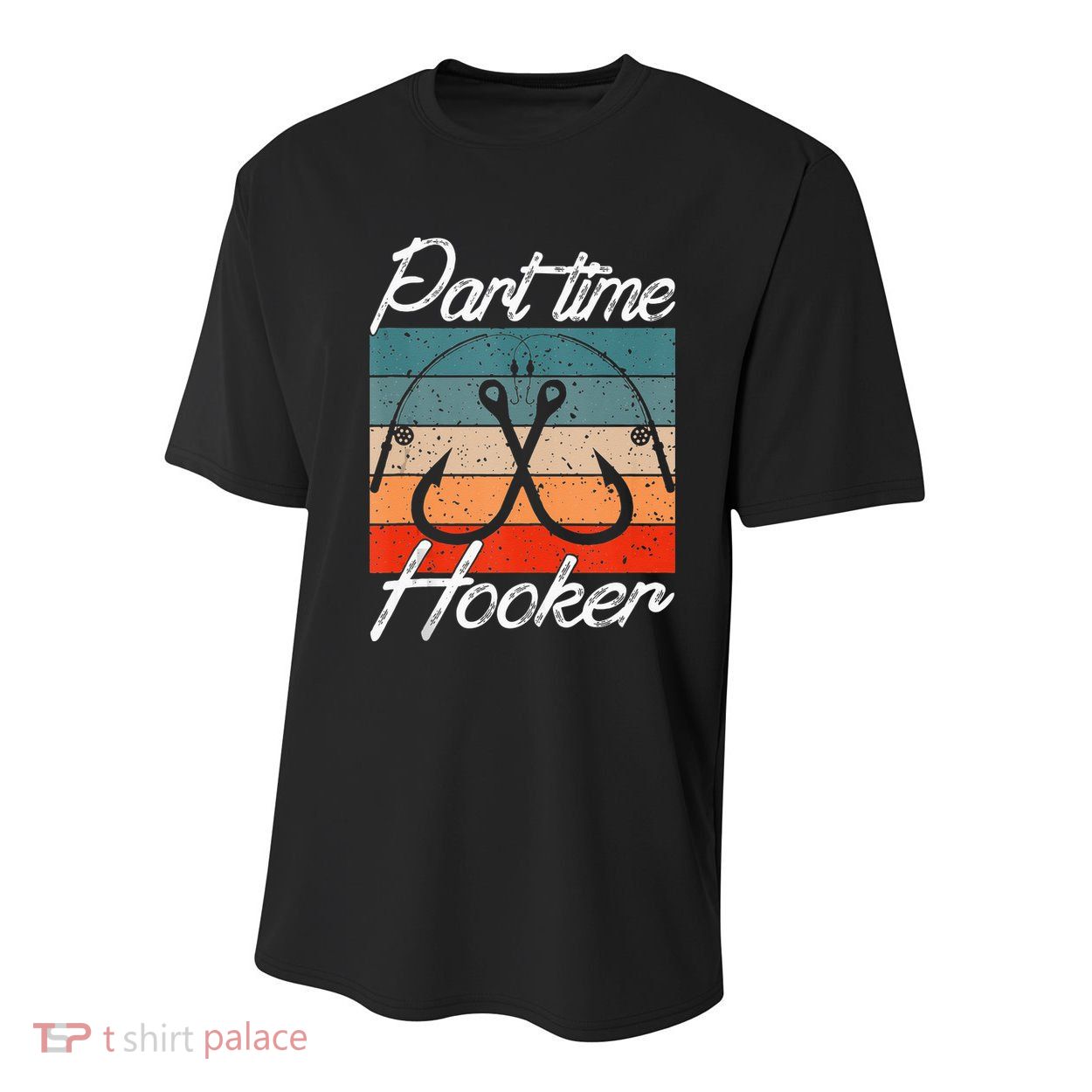Retro Fishing Hooks Part Time Hooker Funny Fishing Youth Performance Sprint T-Shirt
