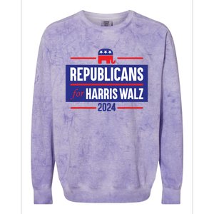 Republicans For Harris Walz Kamala Harris For President 2024 Colorblast Crewneck Sweatshirt