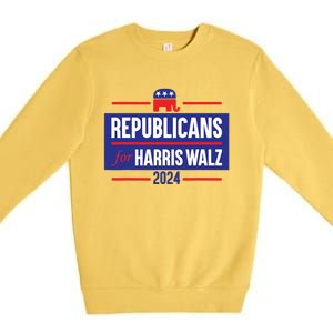 Republicans For Harris Walz Kamala Harris For President 2024 Premium Crewneck Sweatshirt