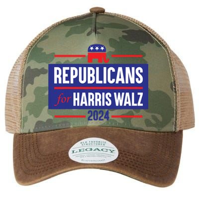 Republicans For Harris Walz Kamala Harris For President 2024 Legacy Tie Dye Trucker Hat