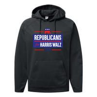 Republicans For Harris Walz Kamala Harris For President 2024 Performance Fleece Hoodie