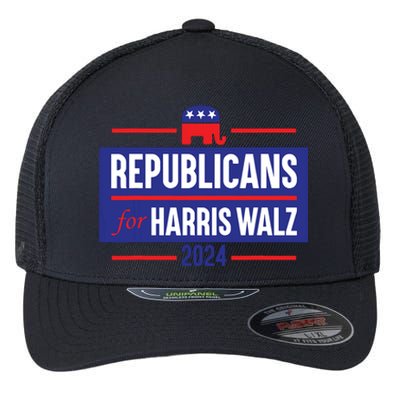 Republicans For Harris Walz Kamala Harris For President 2024 Flexfit Unipanel Trucker Cap