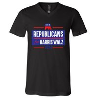 Republicans For Harris Walz Kamala Harris For President 2024 V-Neck T-Shirt