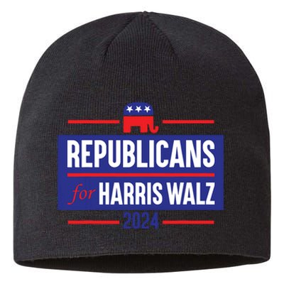 Republicans For Harris Walz Kamala Harris For President 2024 Sustainable Beanie