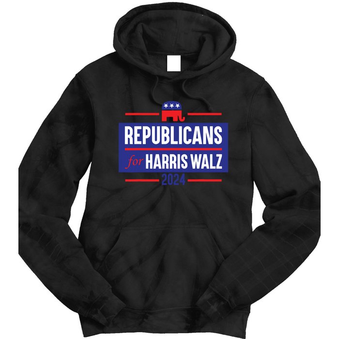 Republicans For Harris Walz Kamala Harris For President 2024 Tie Dye Hoodie