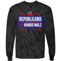 Republicans For Harris Walz Kamala Harris For President 2024 Tie-Dye Long Sleeve Shirt