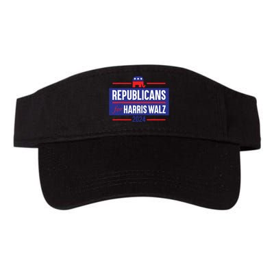 Republicans For Harris Walz Kamala Harris For President 2024 Valucap Bio-Washed Visor