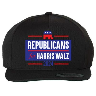 Republicans For Harris Walz Kamala Harris For President 2024 Wool Snapback Cap