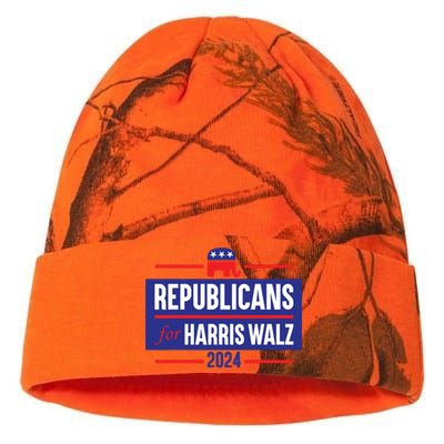 Republicans For Harris Walz Kamala Harris For President 2024 Kati Licensed 12" Camo Beanie