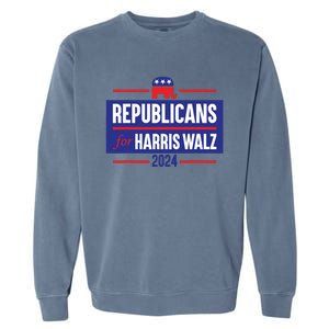 Republicans For Harris Walz Kamala Harris For President 2024 Garment-Dyed Sweatshirt