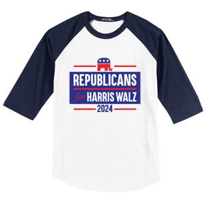 Republicans For Harris Walz Kamala Harris For President 2024 Baseball Sleeve Shirt