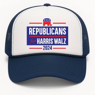 Republicans For Harris Walz Kamala Harris For President 2024 Trucker Hat