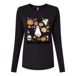 Retro Fall Halloween In My Spooky Era Cute Ghost Pumpkin Cute Gift Womens Cotton Relaxed Long Sleeve T-Shirt