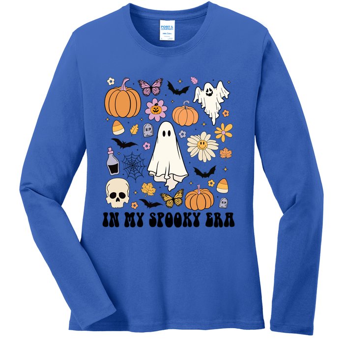 Retro Fall Halloween In My Spooky Era Cute Ghost Pumpkin Cute Gift Ladies Long Sleeve Shirt