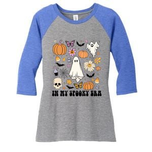 Retro Fall Halloween In My Spooky Era Cute Ghost Pumpkin Cute Gift Women's Tri-Blend 3/4-Sleeve Raglan Shirt