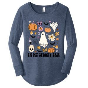 Retro Fall Halloween In My Spooky Era Cute Ghost Pumpkin Cute Gift Women's Perfect Tri Tunic Long Sleeve Shirt