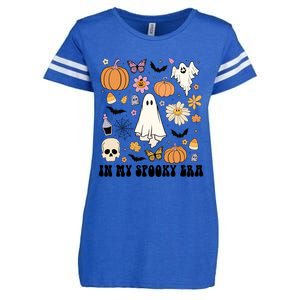 Retro Fall Halloween In My Spooky Era Cute Ghost Pumpkin Cute Gift Enza Ladies Jersey Football T-Shirt