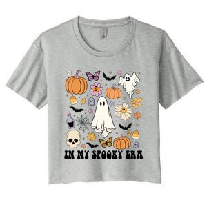 Retro Fall Halloween In My Spooky Era Cute Ghost Pumpkin Cute Gift Women's Crop Top Tee