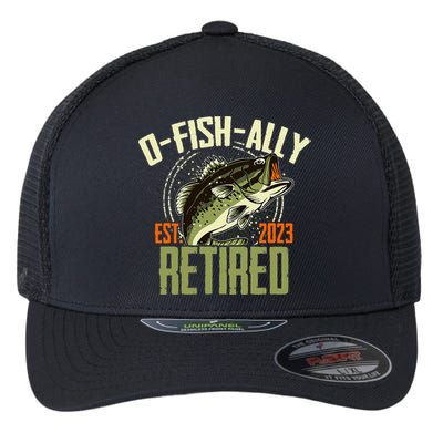 Retirement Fishing Hooked on Being O.fishally Retired Flexfit Unipanel Trucker Cap