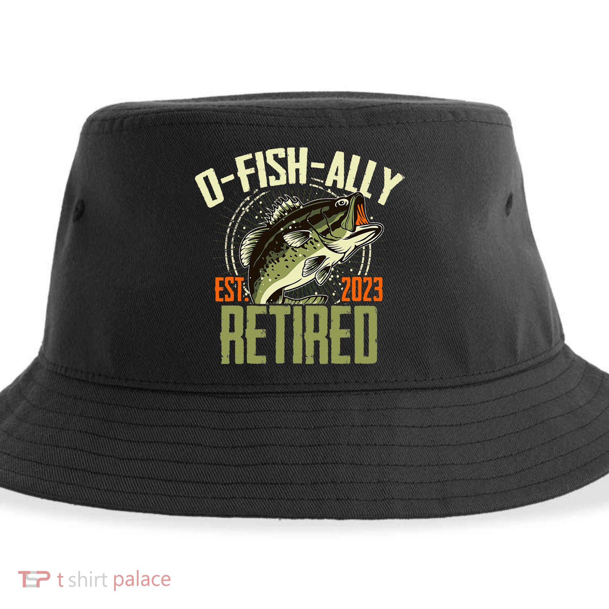 Retirement Fishing Hooked on Being O.fishally Retired Sustainable Bucket Hat