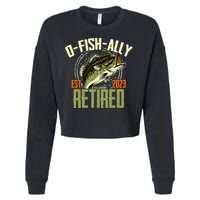 Retirement Fishing Hooked on Being O.fishally Retired Cropped Pullover Crew