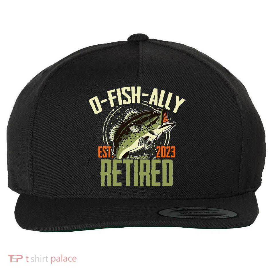 Retirement Fishing Hooked on Being O.fishally Retired Wool Snapback Cap