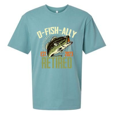 Retirement Fishing Hooked on Being O.fishally Retired Sueded Cloud Jersey T-Shirt