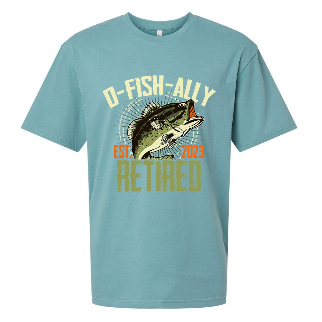Retirement Fishing Hooked on Being O.fishally Retired Sueded Cloud Jersey T-Shirt