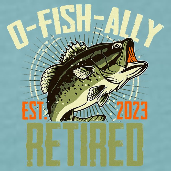 Retirement Fishing Hooked on Being O.fishally Retired Sueded Cloud Jersey T-Shirt