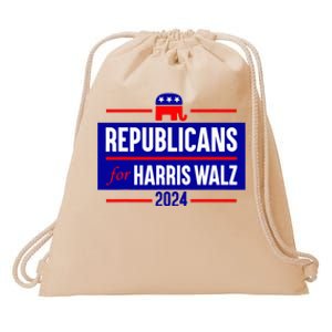 Republicans For Harris Walz Kamala Harris For President 2024 Drawstring Bag