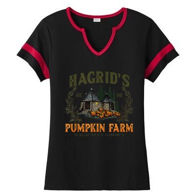 Retro Fall HagridS Pumpkin Farm Patch Autumn Pumpkin Garden Ladies Halftime Notch Neck Tee