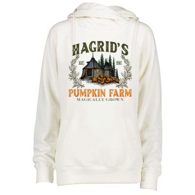 Retro Fall HagridS Pumpkin Farm Patch Autumn Pumpkin Garden Womens Funnel Neck Pullover Hood