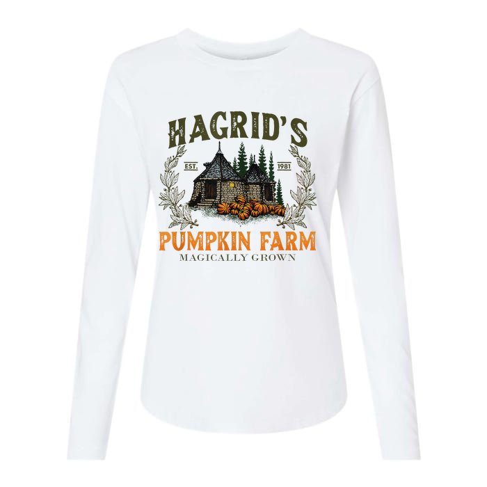 Retro Fall HagridS Pumpkin Farm Patch Autumn Pumpkin Garden Womens Cotton Relaxed Long Sleeve T-Shirt