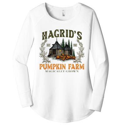 Retro Fall HagridS Pumpkin Farm Patch Autumn Pumpkin Garden Women's Perfect Tri Tunic Long Sleeve Shirt