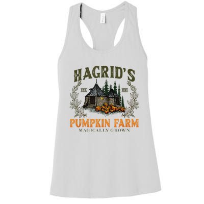 Retro Fall HagridS Pumpkin Farm Patch Autumn Pumpkin Garden Women's Racerback Tank