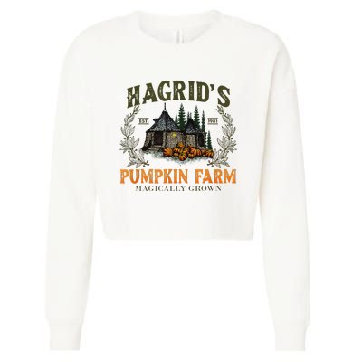 Retro Fall HagridS Pumpkin Farm Patch Autumn Pumpkin Garden Cropped Pullover Crew