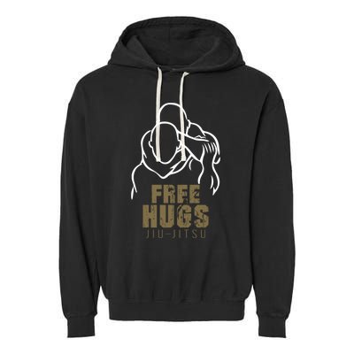 Retro Free Hugs Wrestling Judo Jiu Jitsu Funny Free Dad Hugs Funny Gift Garment-Dyed Fleece Hoodie