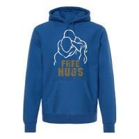 Retro Free Hugs Wrestling Judo Jiu Jitsu Funny Free Dad Hugs Funny Gift Premium Hoodie