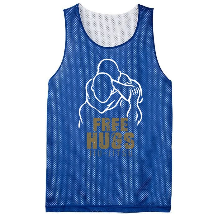 Retro Free Hugs Wrestling Judo Jiu Jitsu Funny Free Dad Hugs Funny Gift Mesh Reversible Basketball Jersey Tank