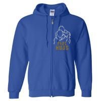 Retro Free Hugs Wrestling Judo Jiu Jitsu Funny Free Dad Hugs Funny Gift Full Zip Hoodie