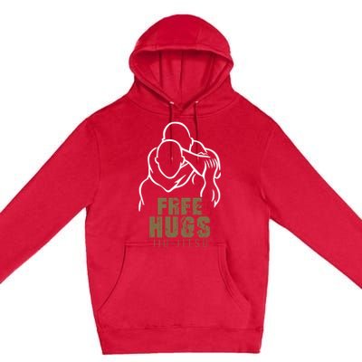 Retro Free Hugs Wrestling Judo Jiu Jitsu Funny Free Dad Hugs Funny Gift Premium Pullover Hoodie