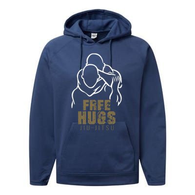 Retro Free Hugs Wrestling Judo Jiu Jitsu Funny Free Dad Hugs Funny Gift Performance Fleece Hoodie