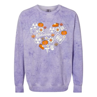 Radiology Fall Heart Xray Tech Autumn Pumpkin Thanksgiving Colorblast Crewneck Sweatshirt