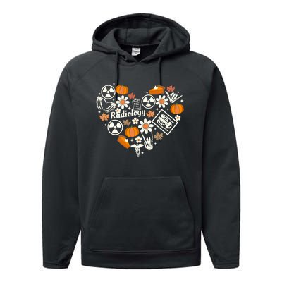 Radiology Fall Heart Xray Tech Autumn Pumpkin Thanksgiving Performance Fleece Hoodie