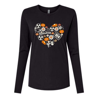 Radiology Fall Heart Xray Tech Autumn Pumpkin Thanksgiving Womens Cotton Relaxed Long Sleeve T-Shirt