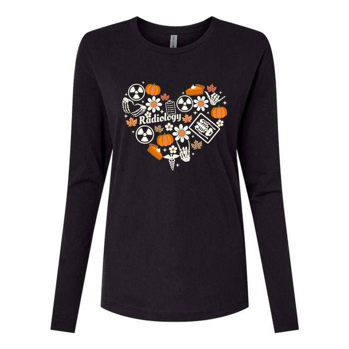 Radiology Fall Heart Xray Tech Autumn Pumpkin Thanksgiving Womens Cotton Relaxed Long Sleeve T-Shirt