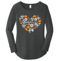 Radiology Fall Heart Xray Tech Autumn Pumpkin Thanksgiving Women's Perfect Tri Tunic Long Sleeve Shirt